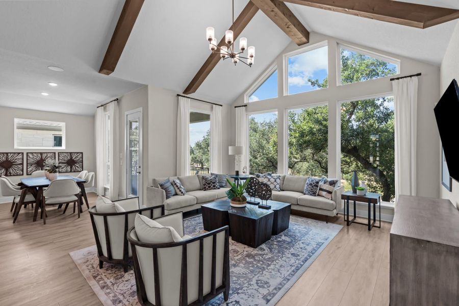 Furnished interior view inside a new home in Esperanza – New Phase Now Selling, Boerne (Image 4). Furnished interior view inside a new home in Esperanza – New Phase Now Selling, Boerne (Image 4).