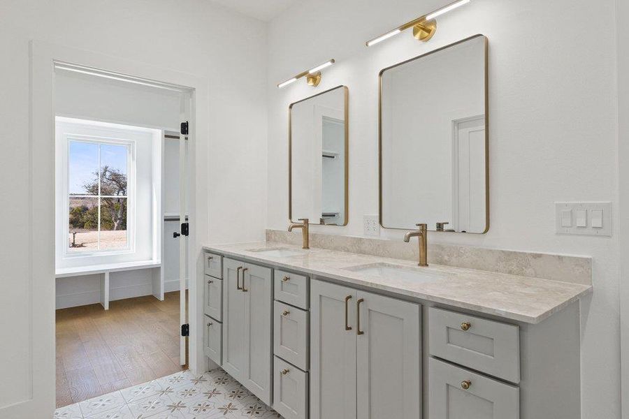 Bathroom with double vanity