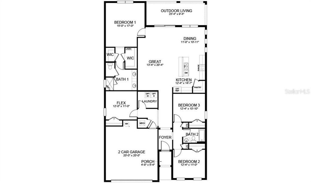 2D floor plan layout of this home in , Wildwood, FL (Image 3).