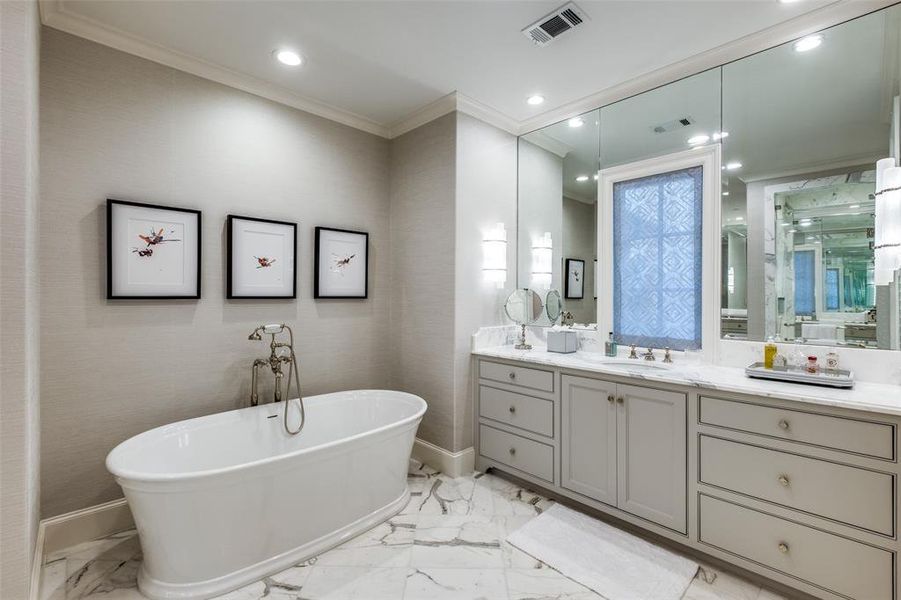 Primary bath with inviting soaking tub