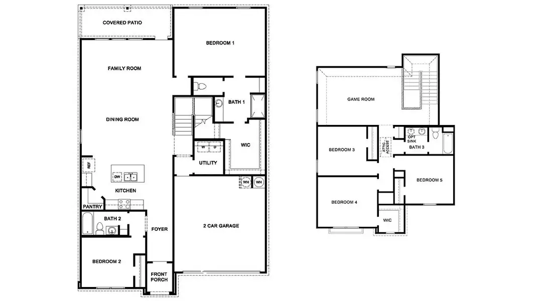 2D floor plan layout for the The Rosemont by D.R. Horton in Veranda, San Antonio, TX (Image 3).