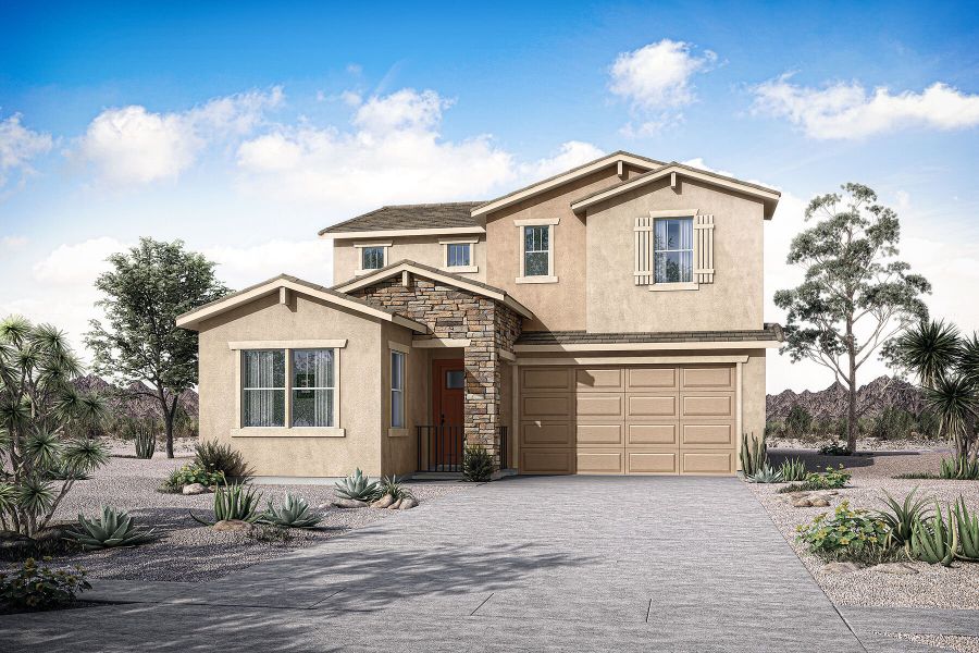 Representative exterior photo of a completed home built from the Tawny by Mattamy Homes in Empire Pointe, Queen Creek, AZ (Image 2).