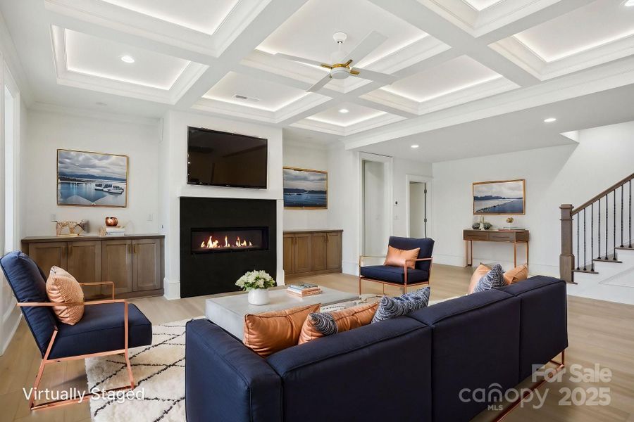 Virtually staged walk out basement