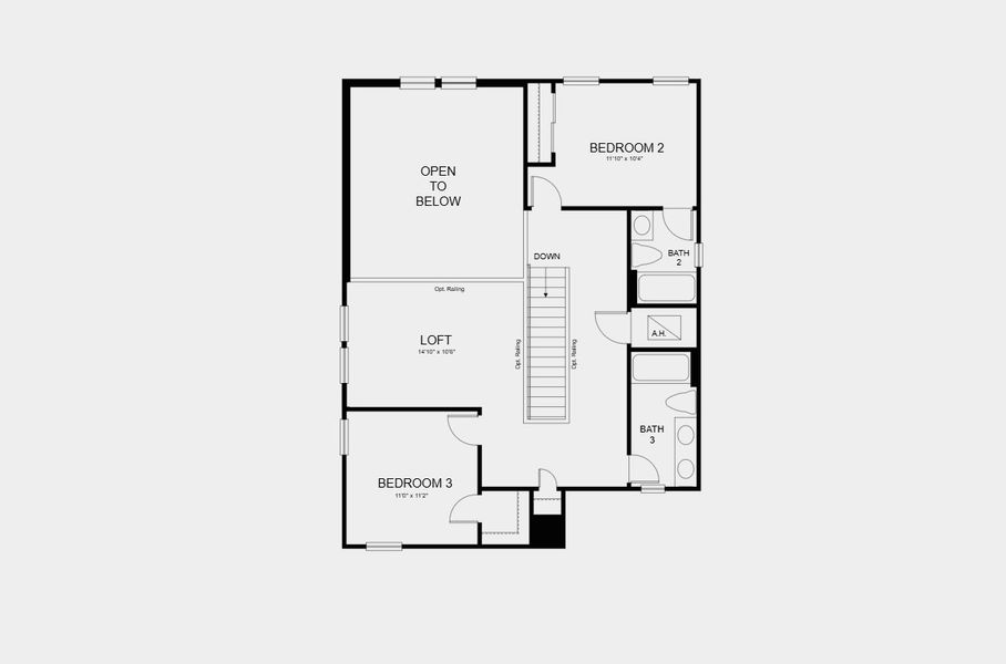 2D floor plan layout for the Captiva by Taylor Morrison in Hillcrest, San Antonio, FL (Image 3).