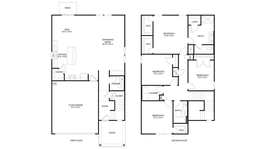 2D floor plan layout for the Sunnydale+ by D.R. Horton in Liberty Cove, Yulee, FL (Image 3). 2D floor plan layout for the Sunnydale+ by D.R. Horton in Liberty Cove, Yulee, FL (Image 3).