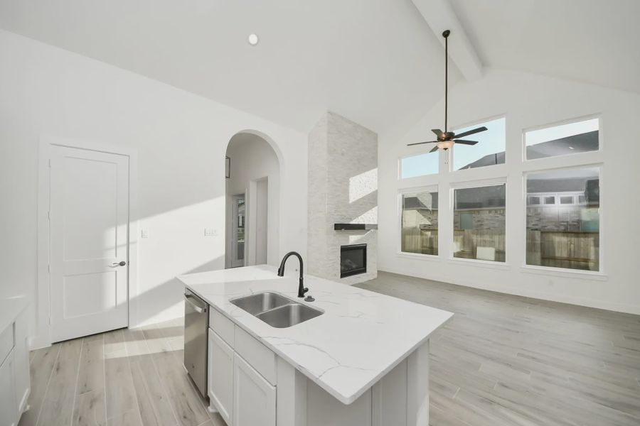 Representative furnished interior of a home built from the PT Bonneville by Chesmar Homes in Meridiana 50's and 60's, Manvel (Image 7).