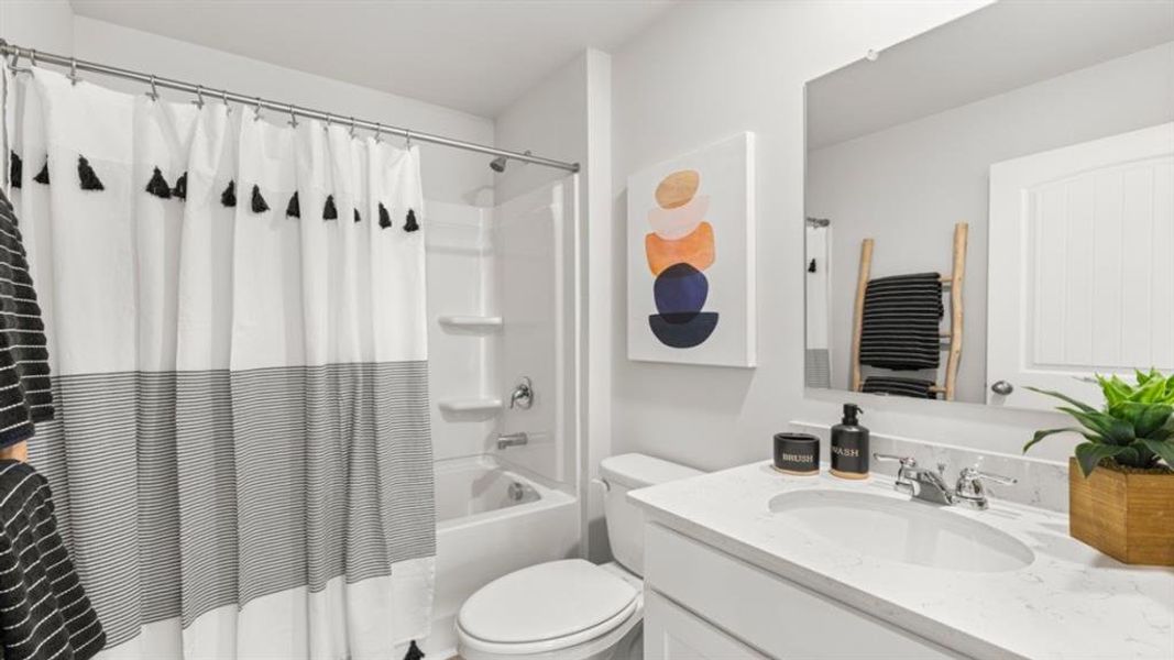 Furnished interior view inside a new home in Waypoint, Flowery Branch (Image 37). Furnished interior view inside a new home in Waypoint, Flowery Branch (Image 37).