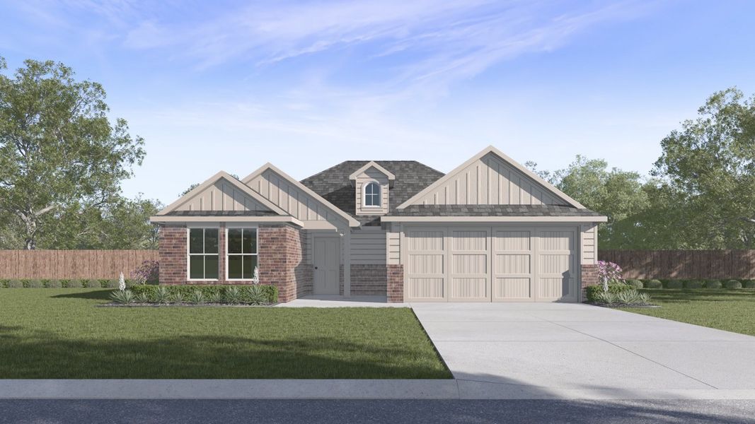 Front exterior of a new home in Blaire Lake, Tyler, TX, highlighting curb appeal (Image 1).