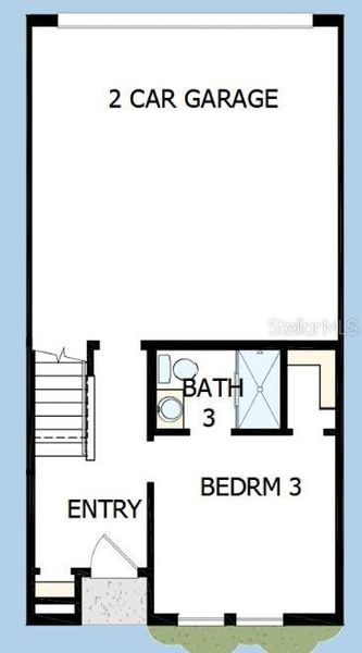 2D floor plan layout of this home in Towns at Union, St. Petersburg, FL (Image 6).