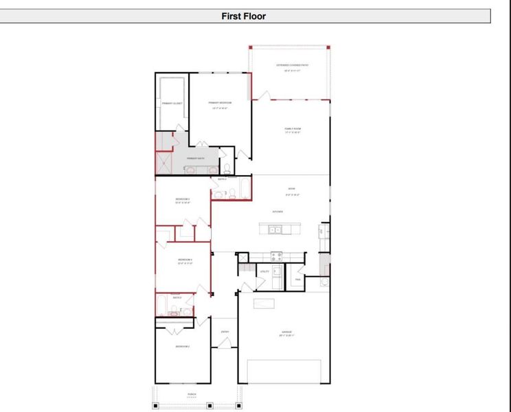2D floor plan layout of this home in Sunterra 50s, Katy, TX (Image 4). 2D floor plan layout of this home in Sunterra 50s, Katy, TX (Image 4).
