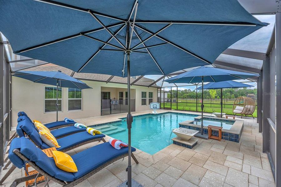 Exterior details and patio area of a home in New Home Communities Near Tampa, Ocala, and Orlando, Florida, Lithia (Image 24).