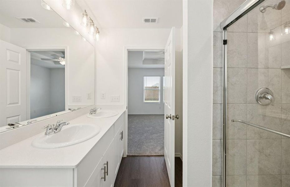 *floorplan representation, not actual home - Owner's private bath with double vanity *floorplan representation, not actual home - Owner's private bath with double vanity