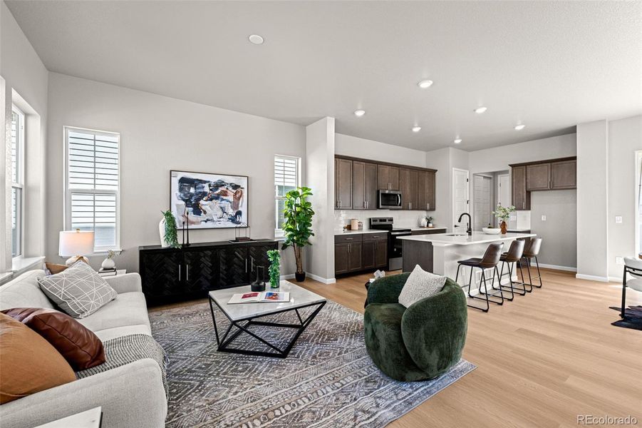 Furnished interior view inside a new home in Painted Prairie, Aurora (Image 12).