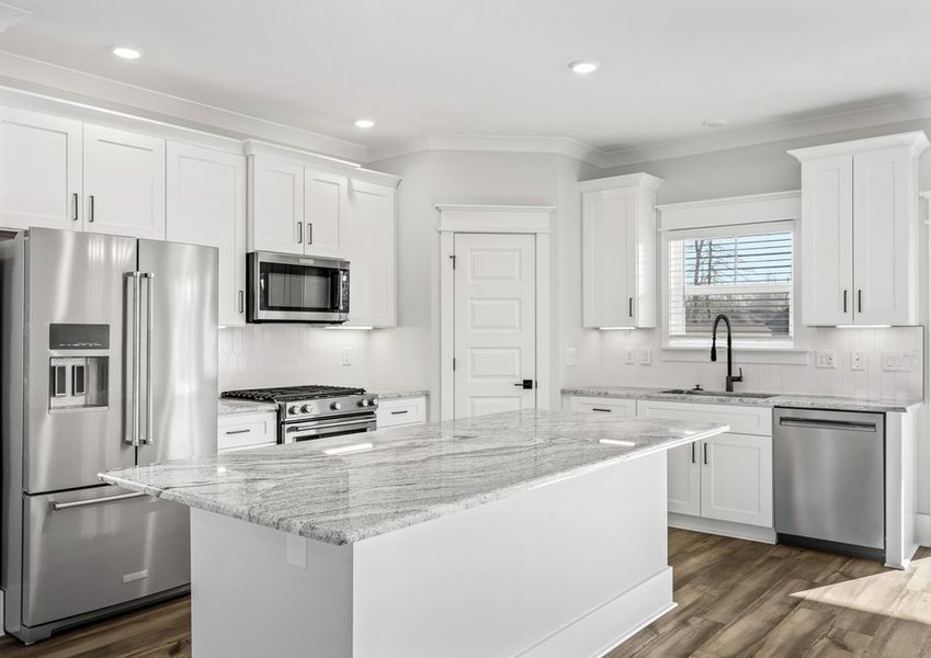 Chef-ready kitchen with stainless steel appliances. Chef-ready kitchen with stainless steel appliances.