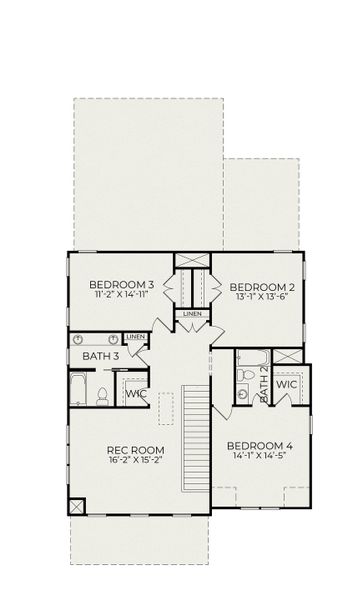 2D floor plan layout for the Camellia by Homes by Dickerson in Nexton, Summerville, SC (Image 4).