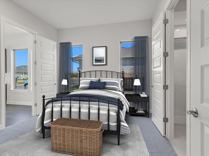 Representative furnished interior of a home built from the Topaz II by Giddens Homes in Riverstone, Georgetown (Image 62).