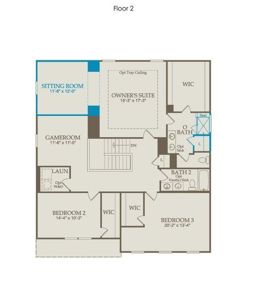 2D floor plan layout of this home in Berkeley Mill, Cumming, GA (Image 3). 2D floor plan layout of this home in Berkeley Mill, Cumming, GA (Image 3).
