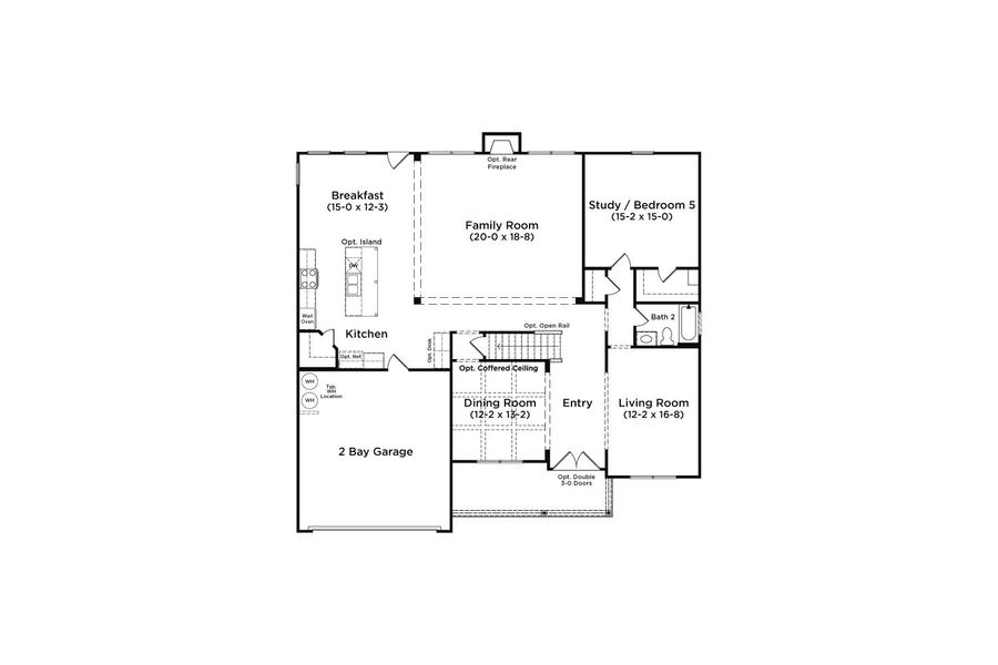 2D floor plan layout for the Clarity by DRB Homes in Northcroft, Loganville, GA (Image 3).