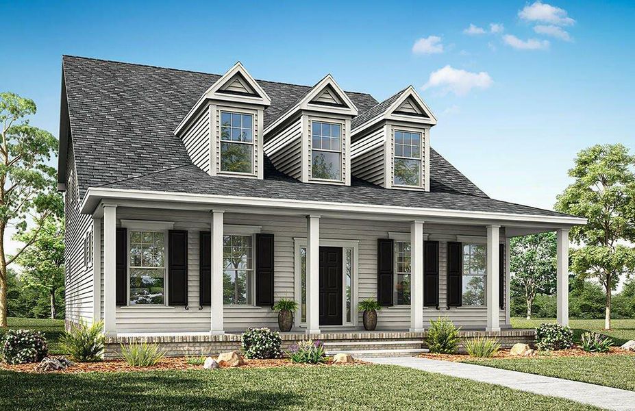 Front exterior of a new home in Clubside Reserve at Summerlake, Lexington, SC, highlighting curb appeal (Image 1).