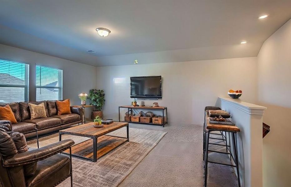 View of carpeted living room