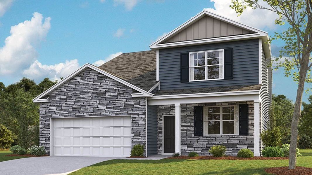 Representative exterior photo of a completed home built from the Salem by D.R. Horton in Price's Crossing, LaFayette, GA (Image 2).