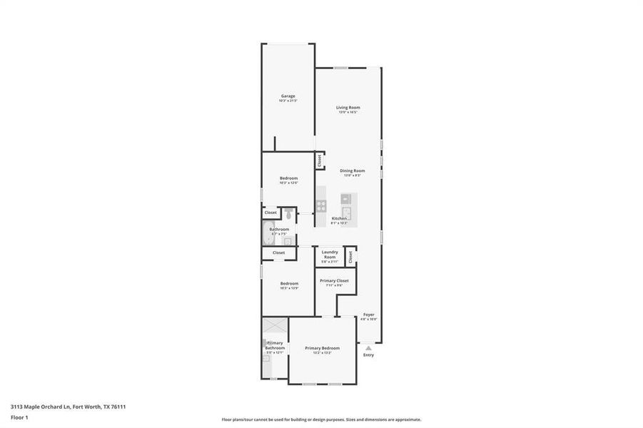 2D floor plan layout of this home in , Fort Worth, TX (Image 5). 2D floor plan layout of this home in , Fort Worth, TX (Image 5).