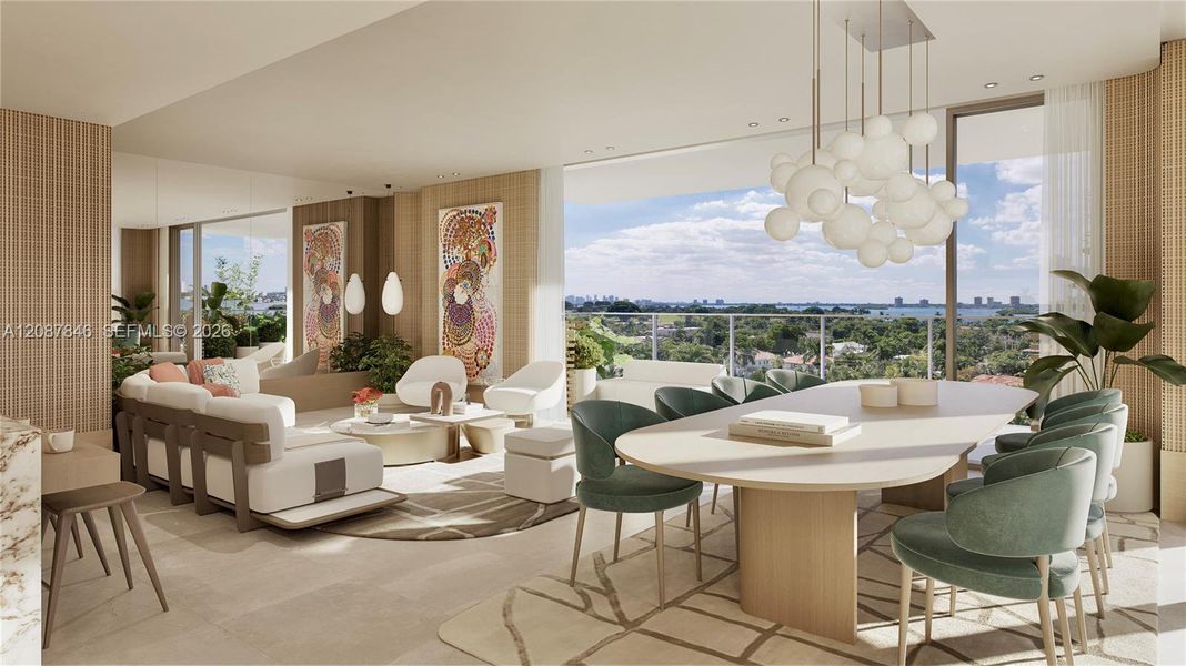 Furnished interior view inside a new home in Origin Residences, Bay Harbor Islands (Image 7).