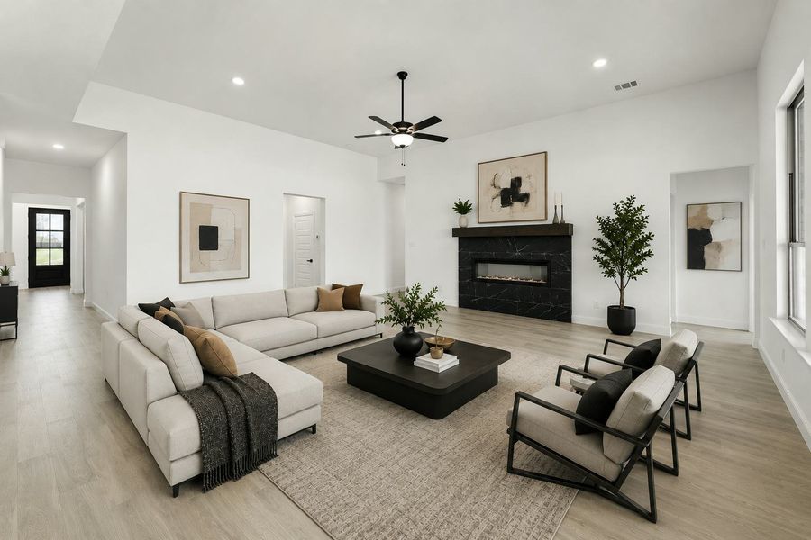 Representative furnished interior of a home built from the Houston by Kindred Homes in Westside Preserve, Midlothian (Image 5).