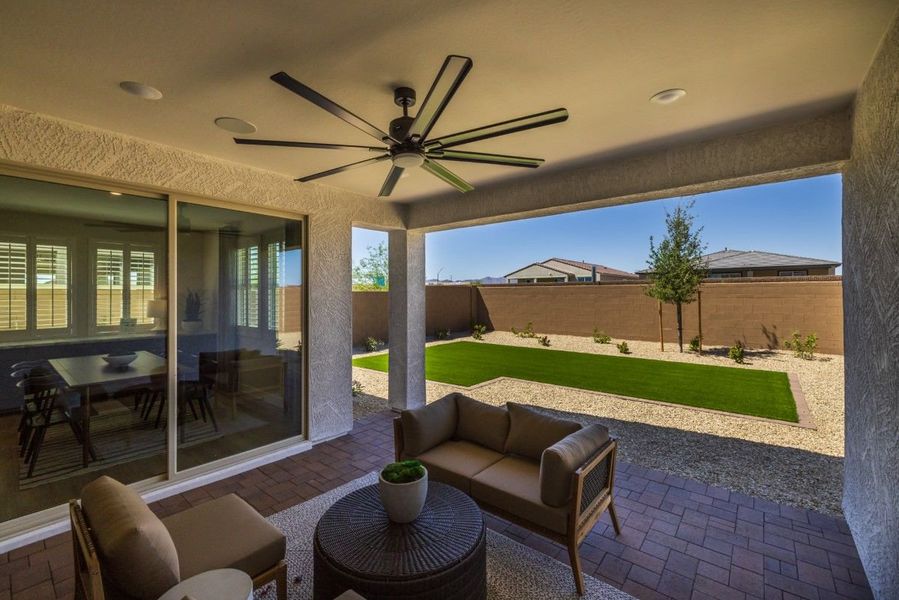 Exterior details and patio area of a home in The Grove at El Cidro, Goodyear (Image 20).