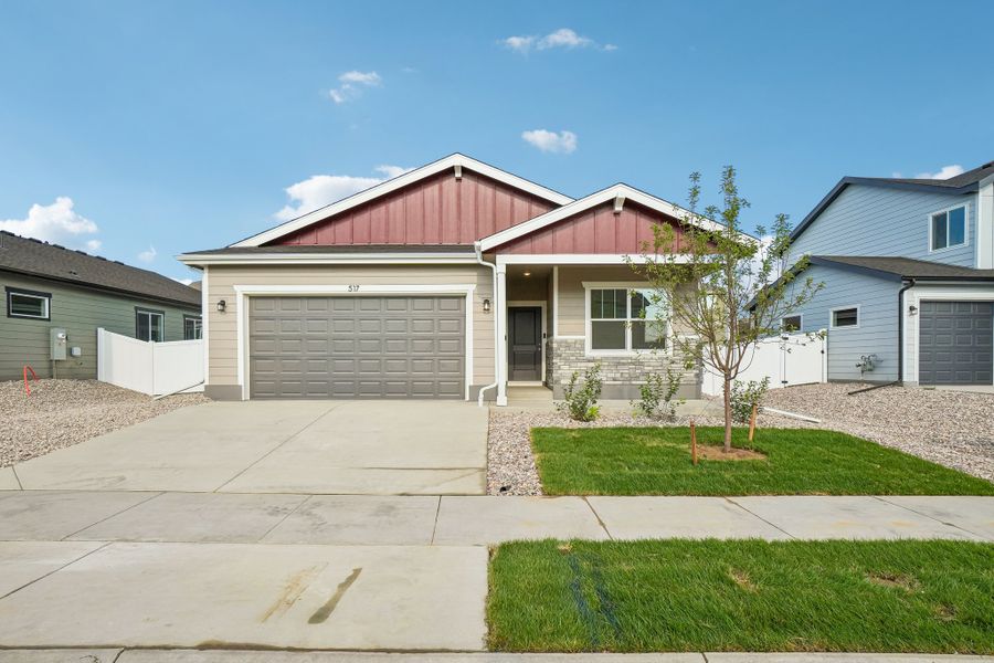 Front exterior of a new home in Union Colony West, Greeley, CO, highlighting curb appeal (Image 23).