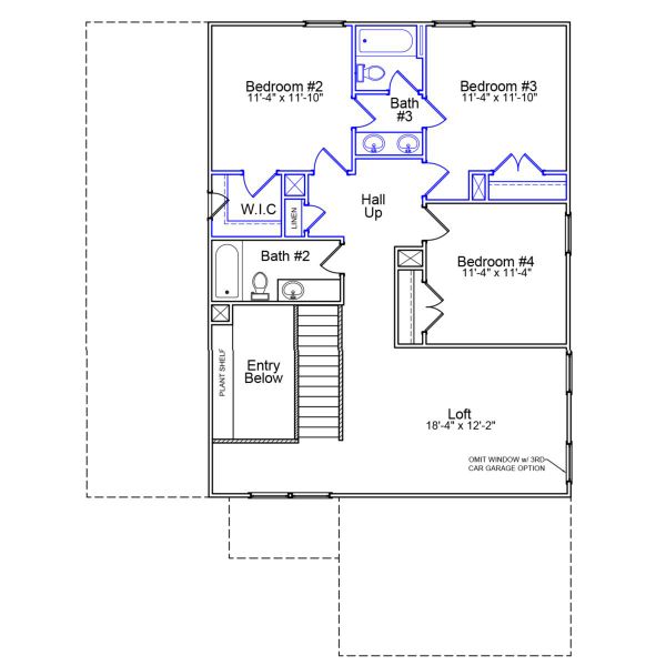 2D floor plan layout of this home in Hendrix Farms, Lexington, SC (Image 3).