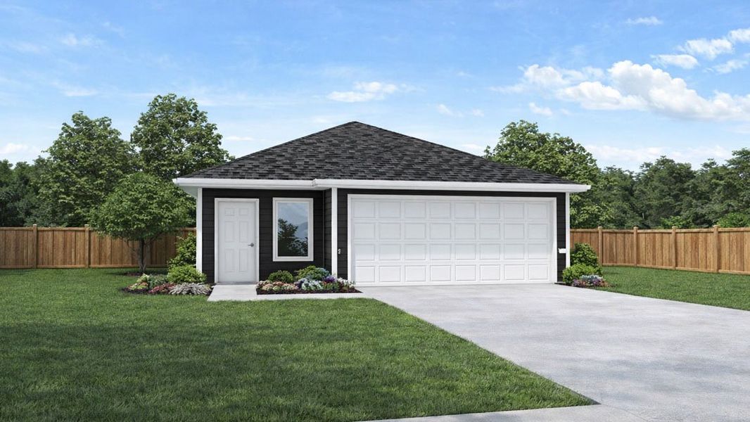 Representative exterior photo of a completed home built from the Diana by D.R. Horton in Lake Conroe Cove, Willis, TX (Image 2). Representative exterior photo of a completed home built from the Diana by D.R. Horton in Lake Conroe Cove, Willis, TX (Image 2).