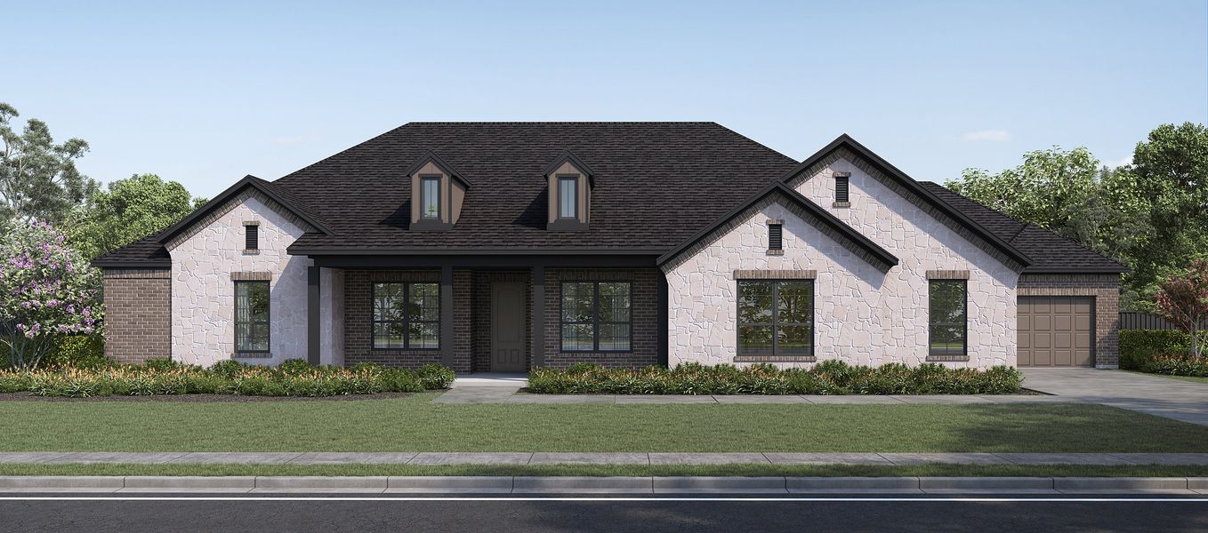 Representative exterior photo of a completed home built from the Hemsworth VI by Altura Homes in Berkshire Estates, Mesquite, TX (Image 6).