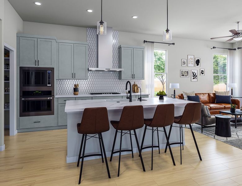 Furnished interior view inside a new home in Arbor Collection at Heritage, Dripping Springs (Image 7).