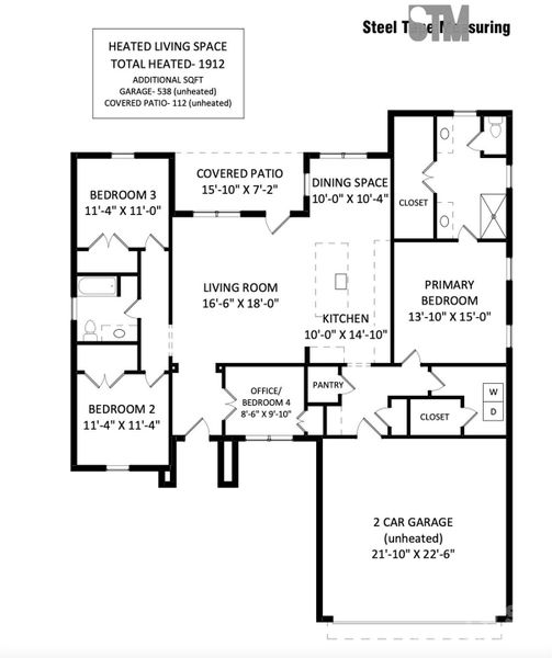 2D floor plan layout of this home in , Matthews, NC (Image 5).