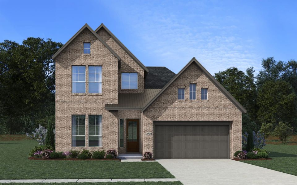 Front exterior of a new home in Westland Ranch, League City, TX, highlighting curb appeal (Image 19).