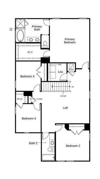 This floor plan features 4 bedrooms, 2 full baths, 1 half bath and over 2,500 square feet of living space.