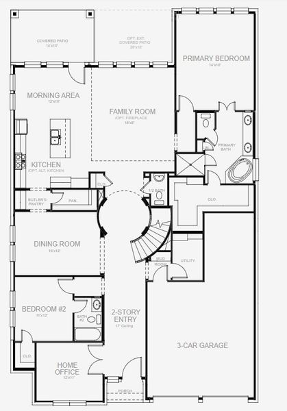 Image 5 representing the 3299W by Perry Homes in Parkside On The River West 60', Georgetown, TX. Image 5 representing the 3299W by Perry Homes in Parkside On The River West 60', Georgetown, TX.