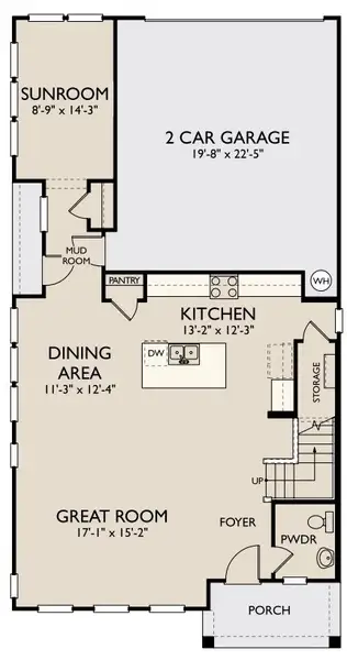 2D floor plan layout of this home in Promenade at Clari Park, Murfreesboro, TN (Image 3).