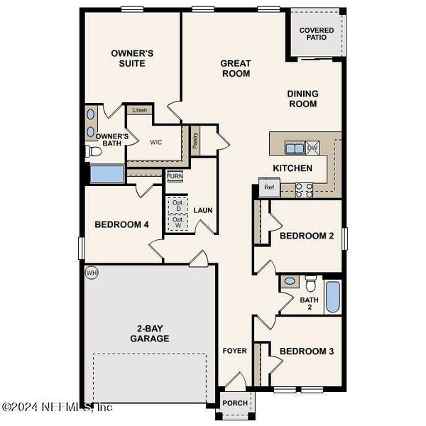 2D floor plan layout of this home in River Hill, Welaka, FL (Image 3).