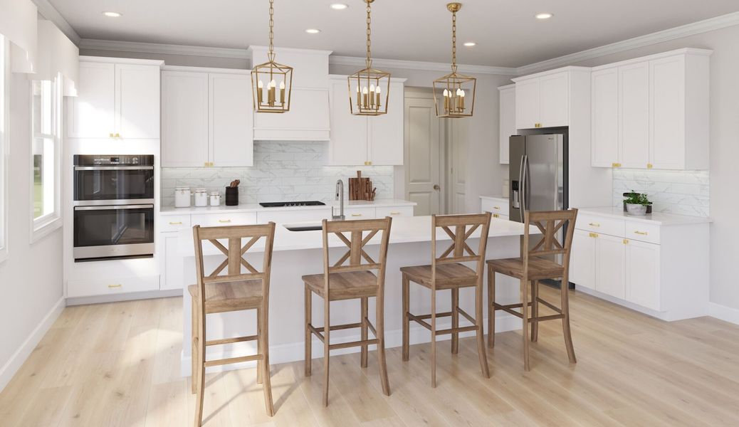 Photo representation of the Henderson plan. Colors, finishes and options will vary.