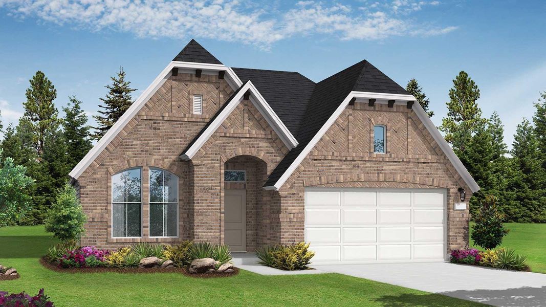 Front exterior of a new home in , Spring, TX, highlighting curb appeal (Image 1). Front exterior of a new home in , Spring, TX, highlighting curb appeal (Image 1).