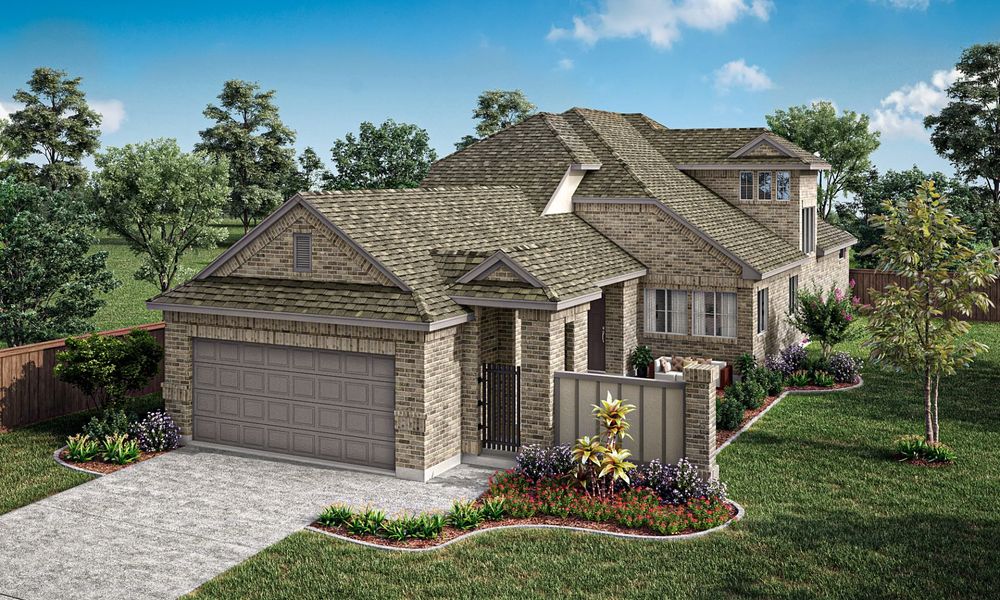 Representative exterior photo of a completed home built from the Trentino by Pacesetter Homes in Elevon, Lavon, TX (Image 1).