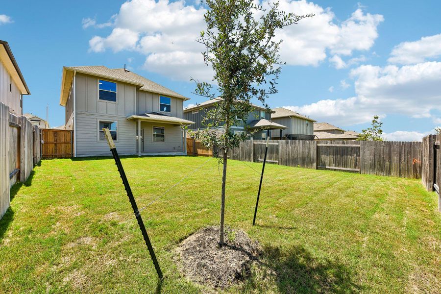 Exterior details and patio area of a home in Crosswinds, Kyle (Image 4).