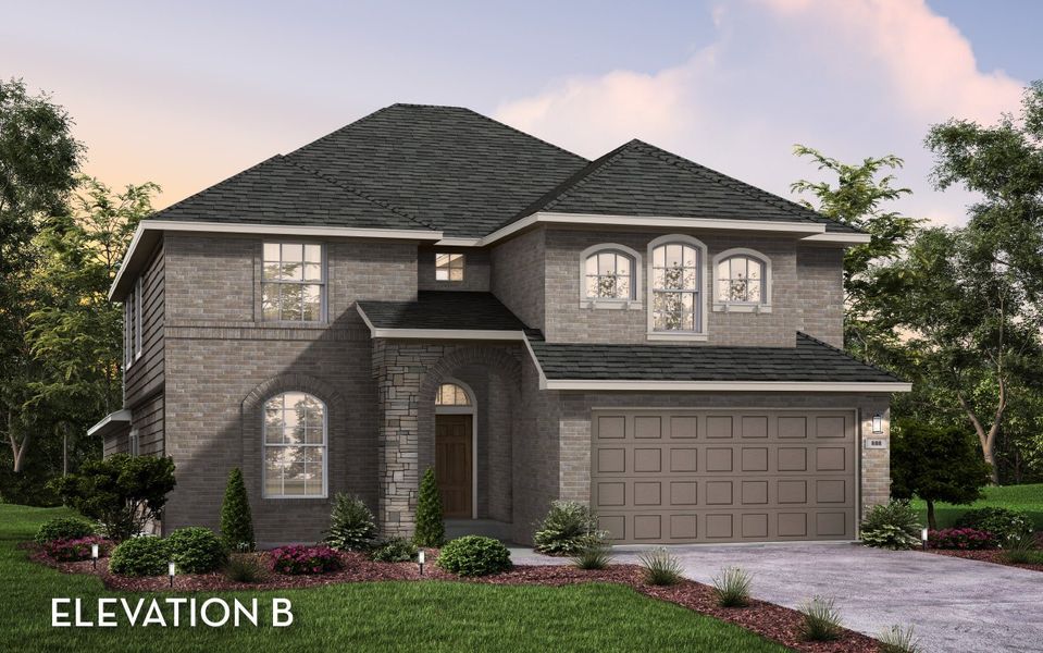 Representative exterior photo of a completed home built from the Snowmass by CastleRock Communities in Newport, Crosby, TX (Image 32).