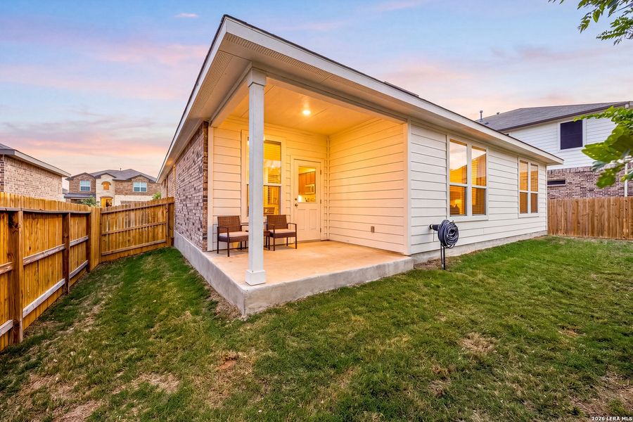 Exterior details and patio area of a home in Riverstone at Westpointe, San Antonio (Image 31).
