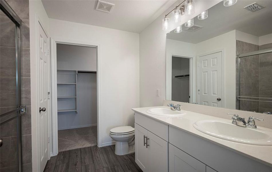 *floorplan representation, not actual home - Owner's private bath with double vanity