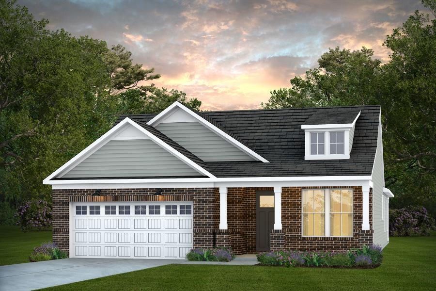 Representative exterior photo of a completed home built from the Mainstay by Del Webb in Del Webb Carolina Ridge, Midland, NC (Image 23).