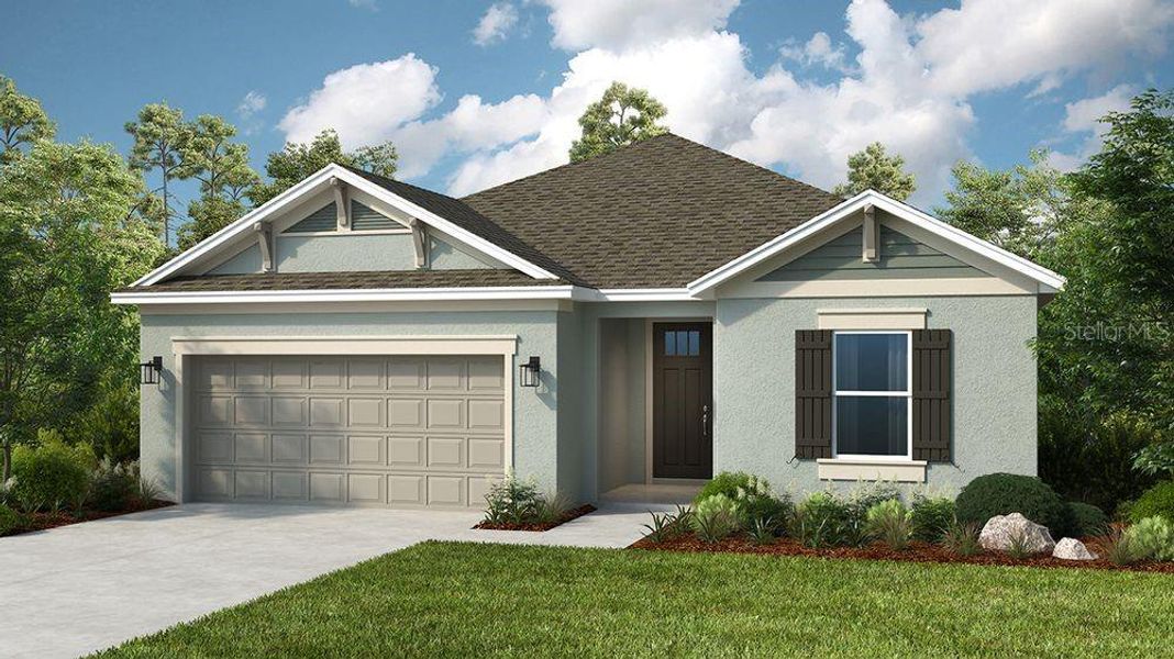 Front exterior of a new home in Timber Ridge, Plant City, FL, highlighting curb appeal (Image 17).