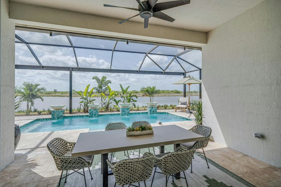 2D floor plan layout for the Willow Signature by GHO Homes in Belterra, Port St. Lucie, FL (Image 38).